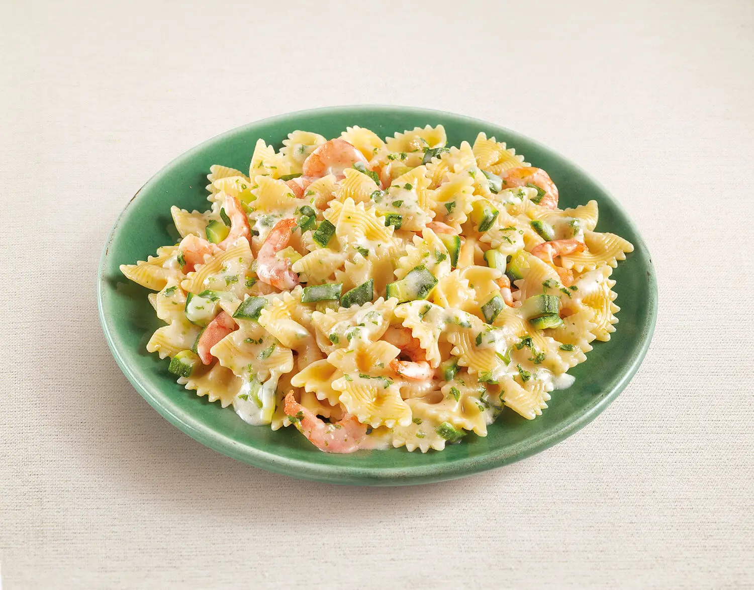 Crab and courgette Farfalle (bow tie pasta)
