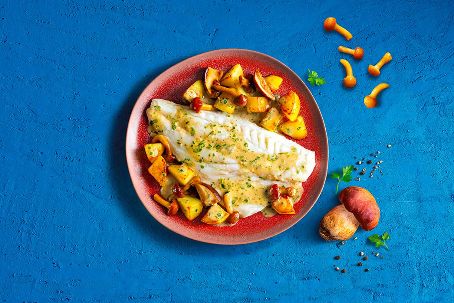Mountain-style bream fillet with potatoes