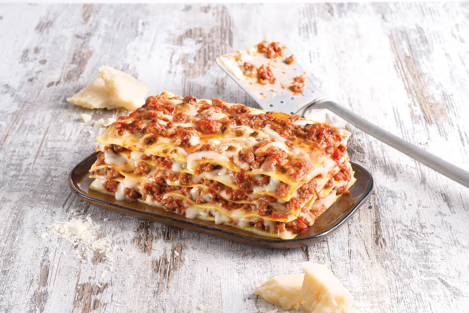 Bologna-style, five-layer lasagna